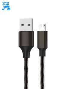 Cable De Carga De Manguera De Metal De Carga Rápida, Cable De Datos De Tubo De Resorte Adecuado Para Teléfonos Móviles Apple Android TYPE-C - Negro - Ver 1