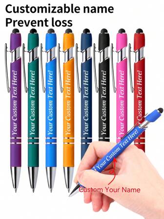 1-32pcs Customized Metal Retractable Ballpoint Pen + Stylus Pen Set | Anti-Slip Grip + Smooth Writing Medium Tip | Compatible With Smartphones/Tablets/Office Devices | Engraved With Name/Date/Logo | Business Engraved Pen + Teacher's Day Gift + Wedding Couples Neutral Pen | Suitable For Students/Office Workers/Teachers (Unisex) | Holiday/Birthday Gift (Mother's Day/Christmas/Graduation) | Office/School Essential | Multi-Scenario Applicable (Classroom/Dorm/Business Meeting)