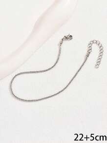 1pc Fashionable Minimalist Women's Gold Stainless Steel Anklet - Gold - View 5