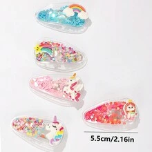 1180件套女孩浅粉色混色发夹、发圈、配饰套装 - 蝴蝶结、花朵、爪子、弹力发带、不伤发圈、日常发饰、礼品 - 彩色 - 查看 5