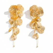 COINBUFF 1 paar elegante metallic vissenstaart franje lange oorbellen voor dames