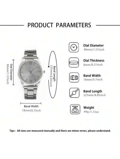 JasonRolls Watch, able Luxe Business Goud Zilver Steel Strap Alloy Material, Bracelet Set, Wear Matching, Horloge view 5