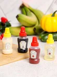 4pcs Mini Sauce And Tomato Sauce Bottles, Mini Tomato Sauce Bottles, Seasoning Squeeze Bottles, Plastic Portable Containers, Leak Proof Plastic Seasoning Bottles, Spice Bottles, Kitchen Utensils, Used For Salad Dressings, Spices, Honey, Back To School Season, Back To School Supplies, Perfect Lunch Boxes, Picnics, Offices, Perfect Kitchen Utensils, And Apartment Essentials.