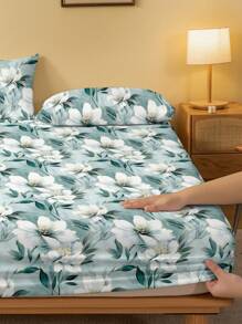 1 buah Sprei Fitted Minimalis Modern Motif Bunga, Dekorasi Kamar Tidur, Penutup Kasur Motif Bunga, Set Perlengkapan Tidur (Sarung Bantal Tidak Termasuk) - MultiWarna - View 4