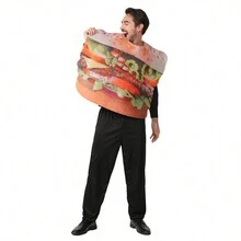 Disfraz de adulto de pepinillo, hamburguesa y lechuga - Divertidos disfraces de comida para parejas adultas - Multicolor - Ver 6