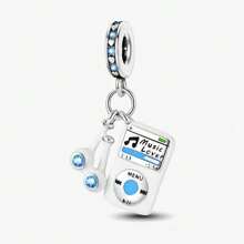 1 Piece Of Music Series Headphones, Guitar, Electronic Keyboard Charm Silver Plated Suitable For Original Bracelet Necklace DIY Jewelry