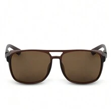 Unisex Men Women Square Rugged Sunglasses UV400 Protection - 鏽棕色 - 查看 2