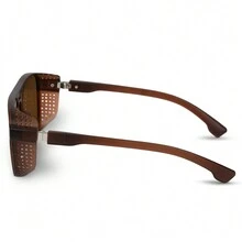 Unisex Men Women Square Rugged Sunglasses UV400 Protection - 鏽棕色 - 查看 4