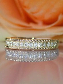 1 Chiếc nhẫn Cubic Zirconia quyến rũ dành cho phụ nữ dùng để trang trí tiệc cưới, đính hôn, quà tặng ngày lễ tình nhân - 1 # - Xem 6