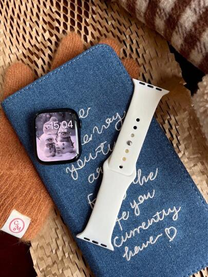 1 pieza Correa de reloj deportivo unisex de silicona suave beige y blanca, cómoda y ajustable, resistente al agua compatible con Apple Watch 38/40/41/42/44/45/46/49mm, para Apple Watch Series Ultra/SE/11/10/9/8/7/6/5/4/3/2/1, accesorio de pulsera para smartwatch