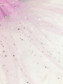 1 mảnh vải tuyn sequin hình ngôi sao bạc kim loại dùng để may trang phục sân khấu tự làm, váy công chúa, mũ đội đầu - Nhiều màu - Xem 9