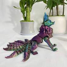 3D 打印九尾狐骨架，带可移动关节，适合家庭和办公室的艺术家装饰、汽车配件、随机彩虹色和圣诞礼物 - 彩色 - 查看 6