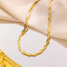 SET 2 PIECE Bracelet And Necklace European And American Temperament, High Quality K Gold Cross Titanium Steel Necklace Women's Suit, Ins Tide Internet Celebrity, Cold Wind, Clavicle Necklace - Vàng - Xem 9