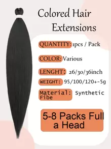 Pre-Stretched Braiding Hair Extensions 26&30&36 Inch Synthetic Braiding Hair Crochet Braids, Natural Easy Braid Crochet Hair, Yaki  Straight Synthetic Hair Extension For Women