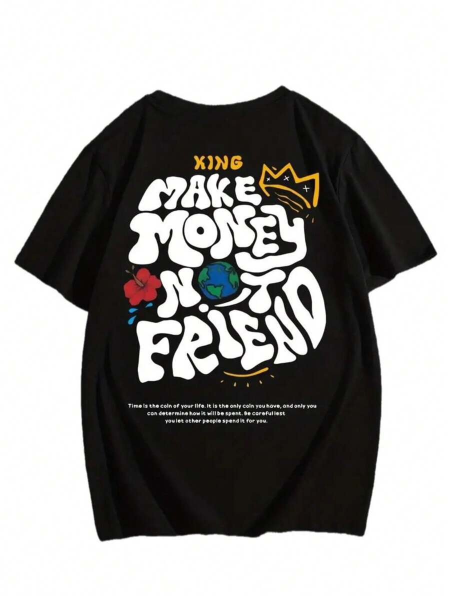 Unisex StreetWear Make Money T-Shirt New Release Shipping Various Colors!! PLUS SIZE - màu đen - Xem 1