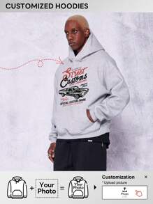 Customized Hoodies Boyfriend Style Men's Fashion Casual Loose Hoodie With Personalized Pattern Design Hoodies - Design Your Own Print By Adding Your Own Picture (Selfie/Family Photo/Pet Photo/Friend Photo/) Customized Gifts For Boyfriend Style Men Customized Gifts For WoBoyfriend Style Men Customized Gifts WoBoyfriend Style Men Customized Gifts Boyfriend Style Men Birthday Gifts Customized Customized Gifts Mother Love Gifts Customized, Sports