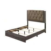 Gray Modern Comfort King Bed With Fabric And Rustic Style
