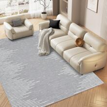 Modern Geometric Carpet Washable Area Rug Low Pile Soft Carpet Striped Carpet Large Size Indoor Carpet Stain Resistant Non-Slip For Living Room Bedroom Dining Room Office Apartment - 灰色 - 查看 2