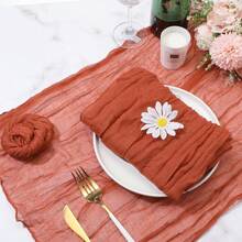 12 chiếc/gói 19,7 X 19,7 inch Khăn ăn vải thưa, Khăn ăn trang trí bằng vải nhăn có thể tái sử dụng cho gia đình, đám cưới, tiệc ngày lễ tình nhân - Nhiều màu - Xem 2