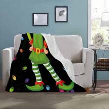 Funny Face Printing Blanket, Personalized Gifts For Family, Custom Face Throws, Cosplay Blanket Baby Shower Family Decorations Giftswinter Eve Gifts Back To School Winter Gift Ideas Boy Girl Valentine's Day - Green - View 4
