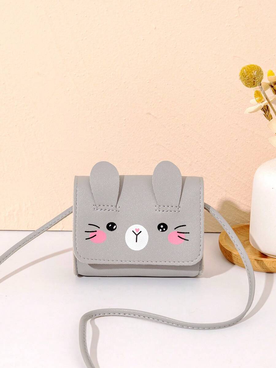 1 chiếc túi đeo chéo mini dễ thương mới, túi đeo chéo hình mèo hoạt hình cho trẻ em, ví đựng tiền xu nhỏ cho bé gái, túi đeo vai, ví đựng tiền dùng khi đi du lịch và hàng ngày. - Xám - Xem 1