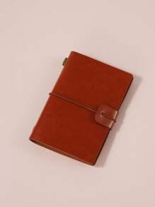 1pc Leather Cover Notebook, Bound Diary Notebook, A7 Size Portable Journal - A7 - View 18