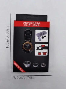 Decoração de Natal 1 Peça Kit Portátil de Lente de Câmera de Telefone 3 em 1 com Lente Olho de Peixe e Grande Angular, Clipe para Telefones Móveis (Cor Aleatória)