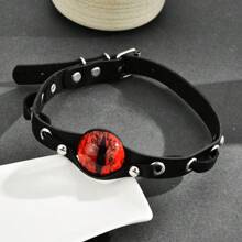 1pc Punk Vintage Unique Metal Evil Eye Detachable Choker Necklace For Women, Festival Gift