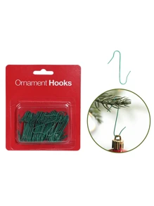100pcs/Box S-Shaped Christmas Tree Decoration Hook Christmas Ornament Accessories Wire Hook Multi Functional S Hook Metal Boxed Small Hook,Christmas - Green - View 6