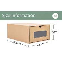 10Pcs Cardboard Storage Shoes Boxes Drawer Type Foldable Storage With Visible Window Cardboard For Shoes File Dress Or Toys Storage