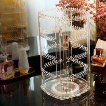 360 Degree Rotating Stand 4 Tier Jewelry Display Rack For Earrings Bracelets Necklaces - White - View 4