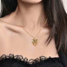 可定制照片、图像、姓名、字母项链 铜锆石雕刻锁骨项链 适合圣诞节、情人节、日常佩戴、送给朋友、母亲的礼物，配有精美礼品盒 - 花朵向日葵項鍊 - 查看 4