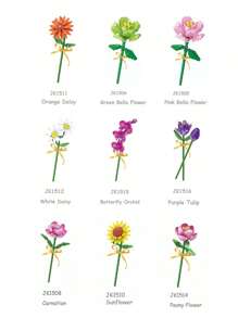 1 set de blocs de construction floraux, série de fleurs colorées pour le DIY, comprenant Bella Flower, Marguerite, Tulipe, Kapok, Pivoine Œillet, Orchidée Papillon, 1 set de 10 fleurs avec plus de 1000 pièces au total. Idéal pour les vacances, la Fête des pères, la Fête des mères, les mariages, la décoration de mariage, les cadeaux de remise des diplômes.