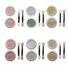 Chic & Fun Kit 12 Pots Of Holographic Chrome Powder Metallic Glitter Nails - HS-802 - Xem 3