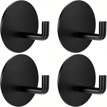 1/4 pezzi Ganci da parete in acciaio inossidabile, ganci montati a parete con adesivo forte per organizzare cucina, camera da letto, bagno, ganci appendiabiti in metallo