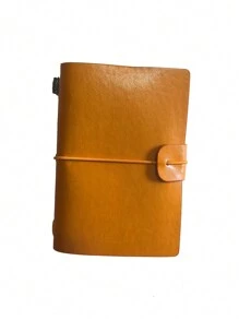 1pc Leather Cover Notebook, Bound Diary Notebook, A7 Size Portable Journal - A7 - View 13