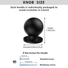 6 Packs/10 Packs Matte Black Kitchen Cabinet Knobs Brushed Gold Drawer Knobs Round Ball Knobs, Brushed Brass Dresser Knobs Metal Cabinet Handles For Desk Drawer Pulls