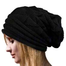 2024 New Explosive Pleated Flanged Pullover Hat Women's Fall And Winter Ski Woolen Hat Europe And The United States Outdoor Knitted Hat