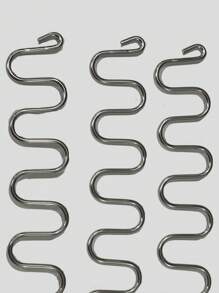 1pc Stainless Steel Underwear Strap Tie Organizer Hanger, Wave Design Multilayer Closet Hanger For Home, Dormitory - Silver - View 7