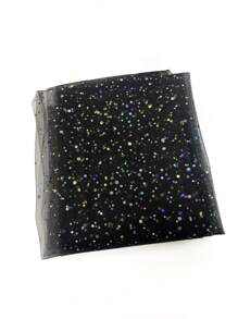 1 Roll - Black Shiny Mesh Fabric, Sequin Mesh Tulle Ribbon Net Fabric, Suitable For Ballet Skirts, Dresses, DIY Crafts, Birthday, Wedding, Party Decorations (2 Yards), Halloween, Christmas, Thanksgiving And Harvest Festival Gifts And Decorations, Autumn/Fall - Black - View 7