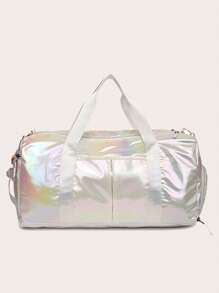 1 pieza Bolsa de yoga, deporte y gimnasia grande, impermeable, con compartimentos para húmedo y seco, de colores perlados y multicolor, adecuada para viajes, campamentos, uso en todas las estaciones, con compartimento para zapatos (se puede llevar en el trolley)