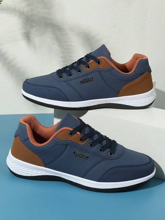 Men's Sports Shoes, Outdoor Casual Shoes For Middle School Students, Teenagers, Skate Shoes, Leather Surface Waterproof, Leisure Sports Sneakers, Soft Sole, Anti-Slip, Work Shoes