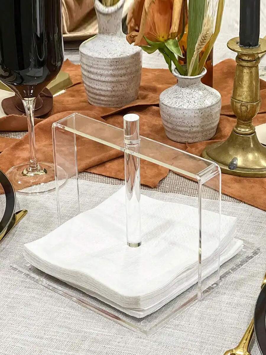 1 套亚克力透明纸巾架，DIY 纸巾盒 - 透明 - 查看 1