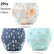 2/3 件装可重复使用防水婴儿训练裤、可洗尿布垫、如厕训练尿布套（多种图案）婴儿沐浴家庭装饰礼物 - 彩色 - 查看 12