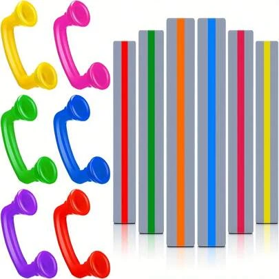 4/6/8/12/24 件耳语阅读电话听觉反馈阅读电话课堂听自己声音电话彩色言语治疗玩具工具，可帮助学生加速阅读流畅度和发音