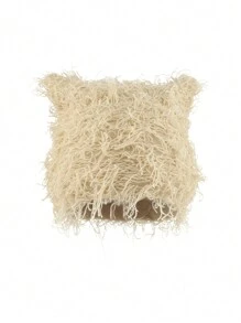 ROMWE Grunge Punk 1pc Cute Women Street Style Cat Ear Tie-Dye Knitted Hat, Warm Couple Beanie, Autumn/Winter Halloween - Multicolor - View 5