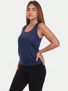 Kit 3 Women's Dry Gym Tank Tops Plain Black/White - 彩色 - 查看 7