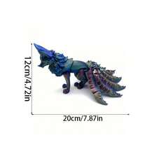 3D 打印九尾狐骨架，带可移动关节，适合家庭和办公室的艺术家装饰、汽车配件、随机彩虹色和圣诞礼物 - 彩色 - 查看 5