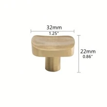 6pcs Premium Brushed Brass Cabinet Knobs & Pulls - Modern Design, Golden Hue, Pure Copper Handles For Dressers, Kitchen Cupboards & Furniture Closets