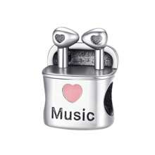 1 Piece Of Music Series Headphones, Guitar, Electronic Keyboard Charm Silver Plated Suitable For Original Bracelet Necklace DIY Jewelry